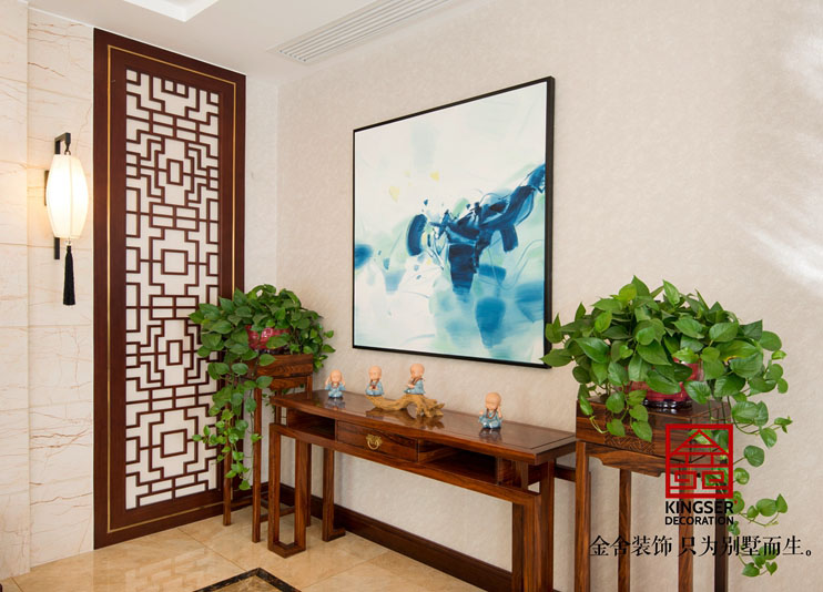 江南新城400平新中式風(fēng)格別墅裝修實景