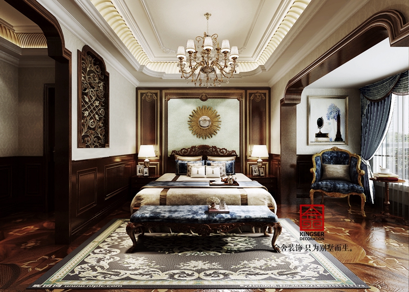 長久中心洋房裝修-美式風格-臥室