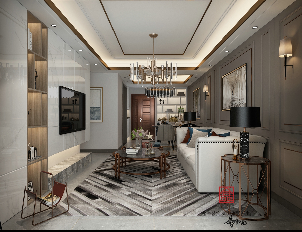 融創中心125平米輕奢風格裝修效果圖
