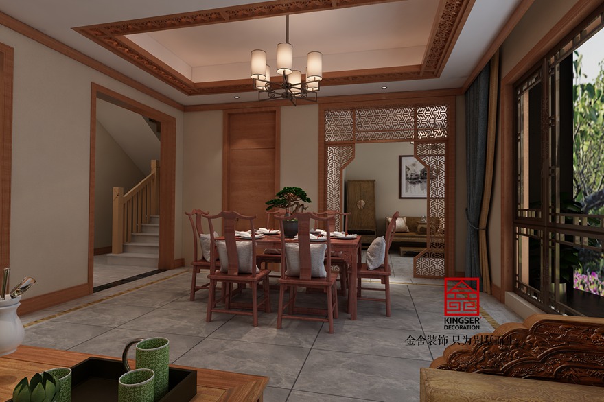 大者別墅裝修-中式風格-餐廳