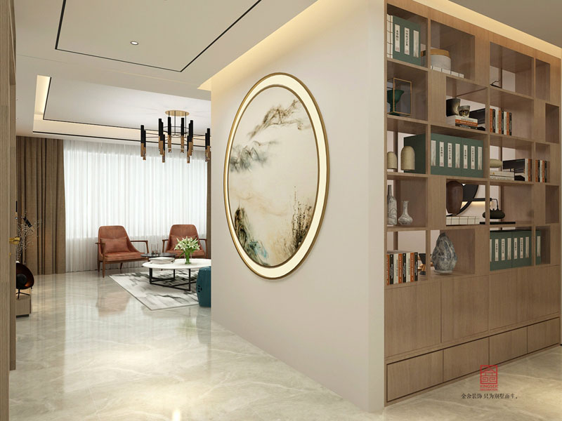 榮盛華府裝修-新中式風格-玄關