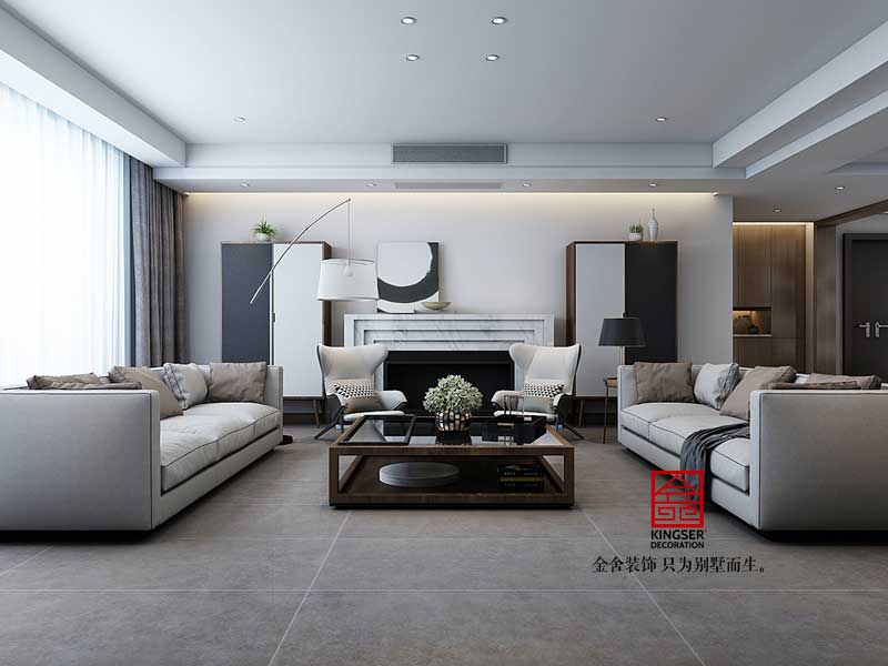 御河上院206平米北歐風格裝修-客廳