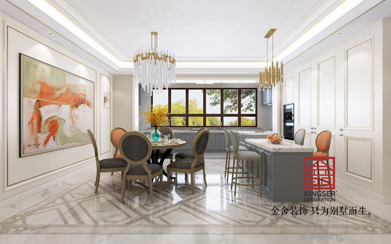 榮盛華府300平米美式風格-客廳