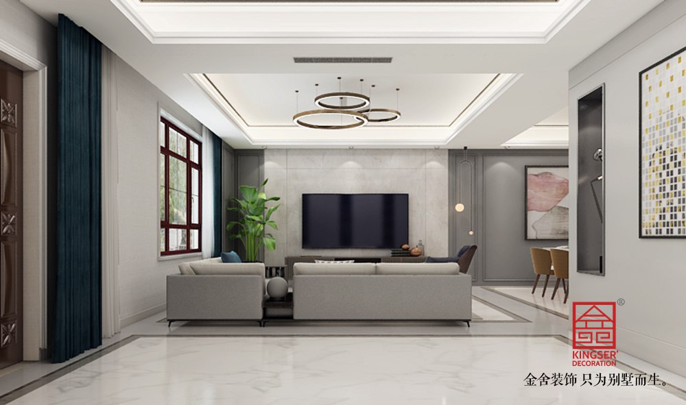 西山林語260平極簡風格裝修-客廳