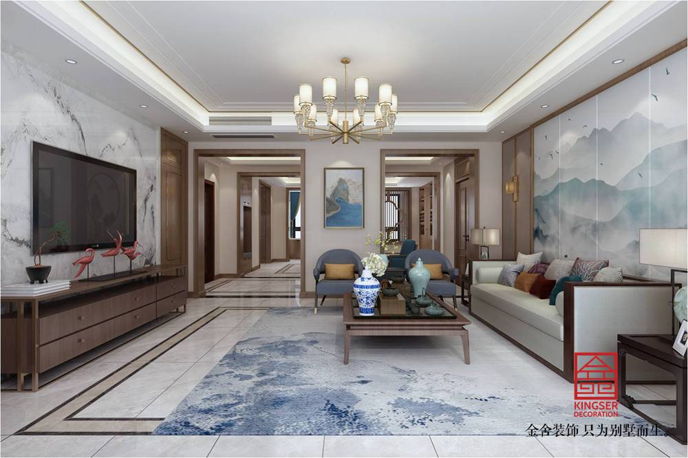 榮盛華府178平米裝修-中式風格-客廳