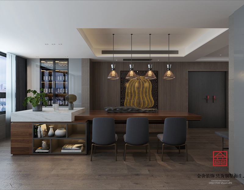 榮盛華府190平米現代極簡風格裝修-餐廳