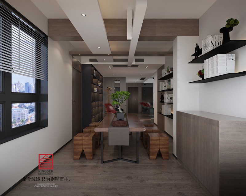 榮盛華府190平米現代極簡風格裝修-茶室