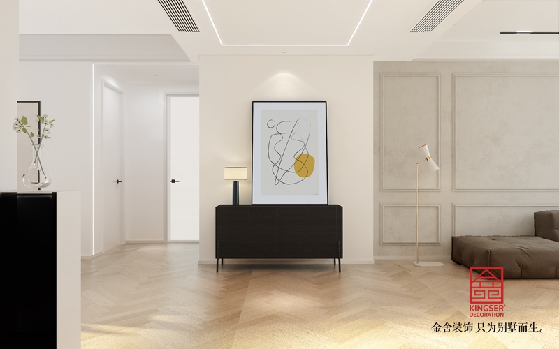 融創中心180平米現代極簡風格裝修-玄關