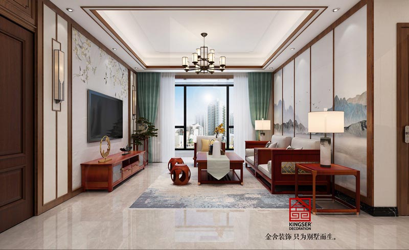 融創中心新中式裝修效果圖-客廳
