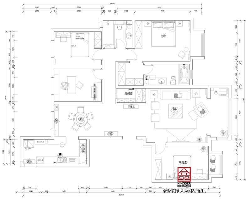 東南智匯城191平米新中式風格戶型解析
