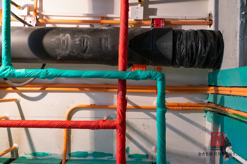 石家莊榮盛御府裝修水電階段施工現場