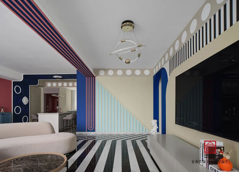 秀水名邸120㎡孟菲斯風格裝修設計