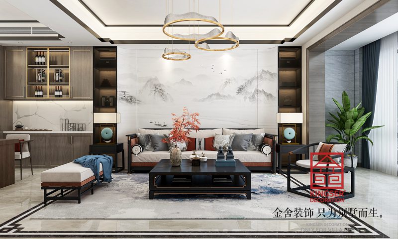 漢王府190平新中式風格裝修玄關效果圖