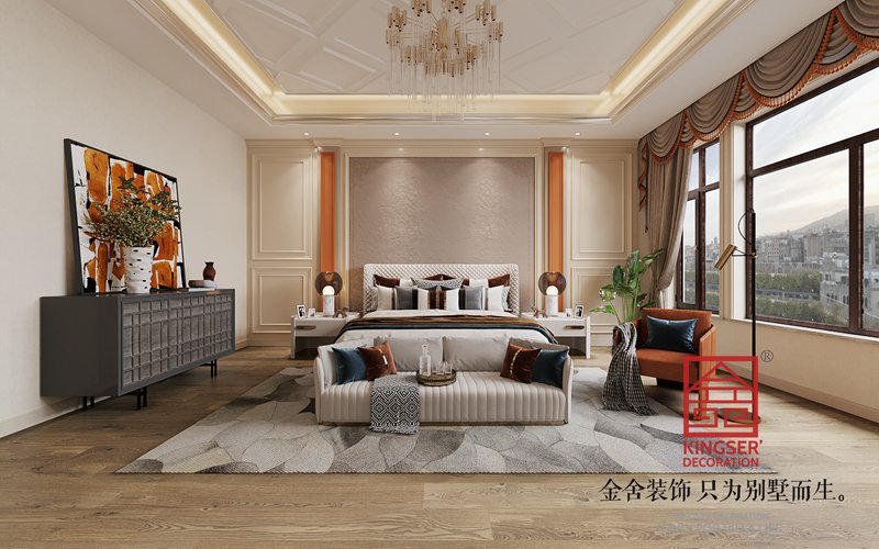 衡水漢王府別墅裝修520平現(xiàn)代法奢風格效果圖