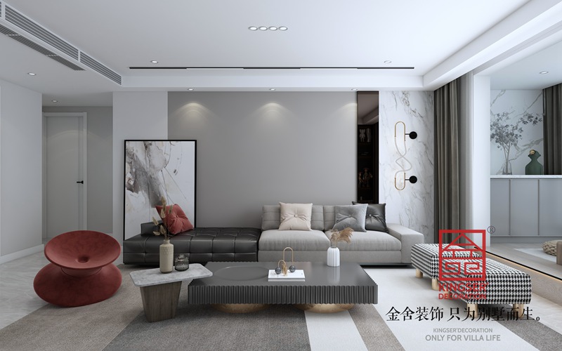 中冶德賢公館123平現代極簡風格裝修設計