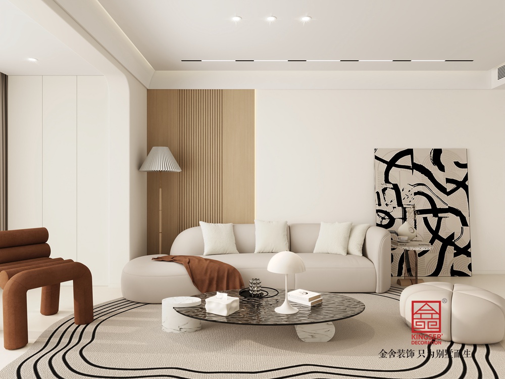 高新苑117平米奶油風裝修-客廳